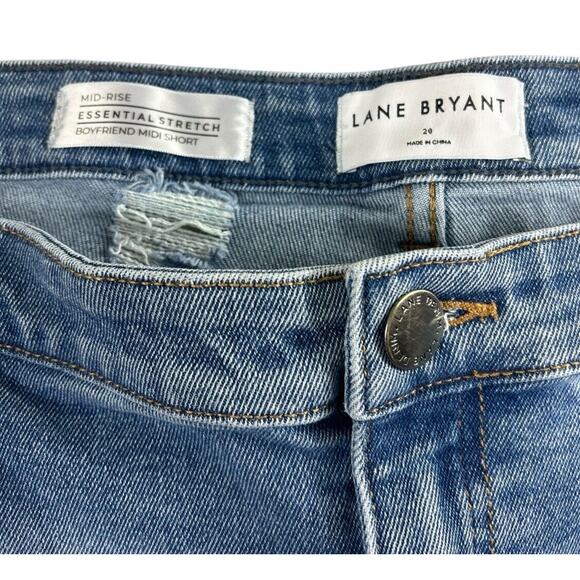 Lane Bryant Signature Fit Boyfriend Midi Denim Short Sz 20 Essential Stretch - Picture 3 of 6